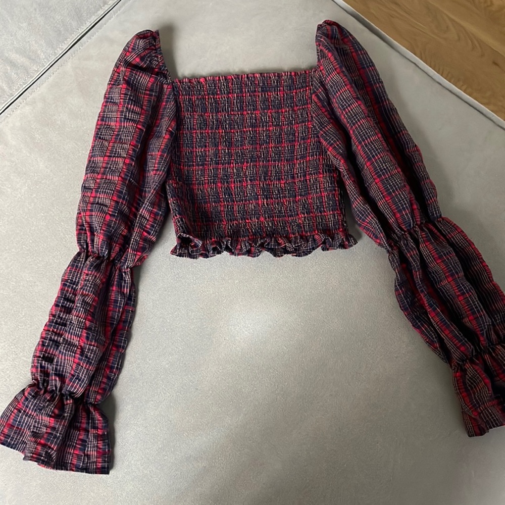 Zara Plaid Blouse